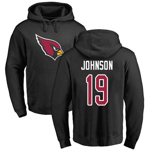 Arizona Cardinals Men Black KeeSean Johnson Name And Number Logo NFL Football #19 Pullover Hoodie Sweatshirts